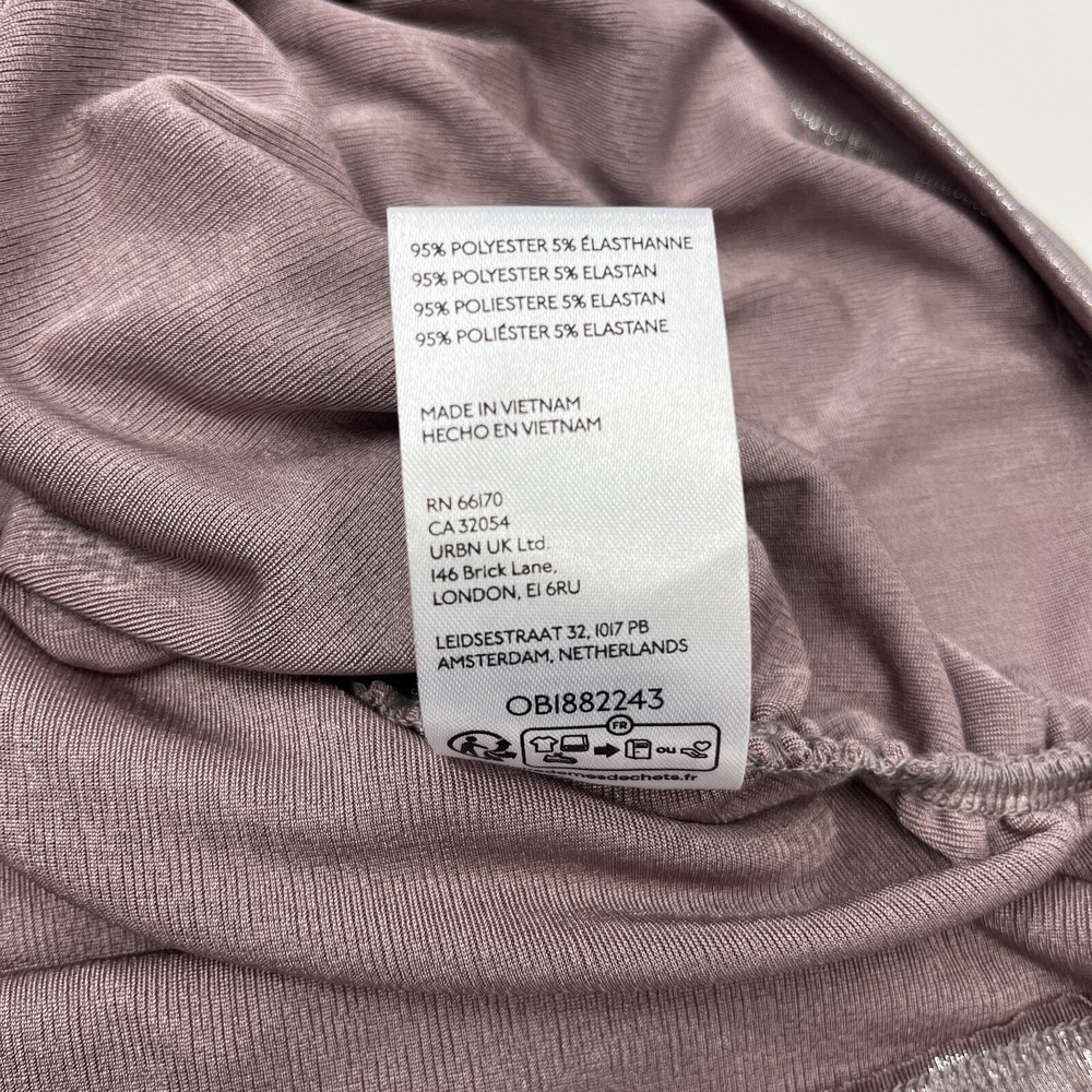 Maeve Mock-Neck Ruched Shine Tank Pink Mauve Vacation Party Top Womens XL - Picture 14 of 14